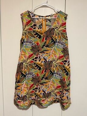 C&C California Tropical Print Linen Mini Dress size large